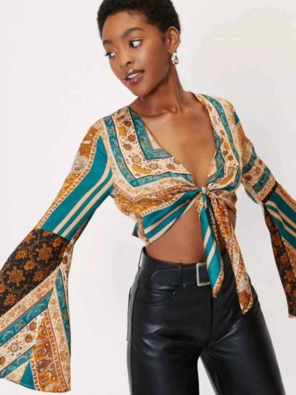 Cider Kimono Crop Top with Bottom Tie Knot